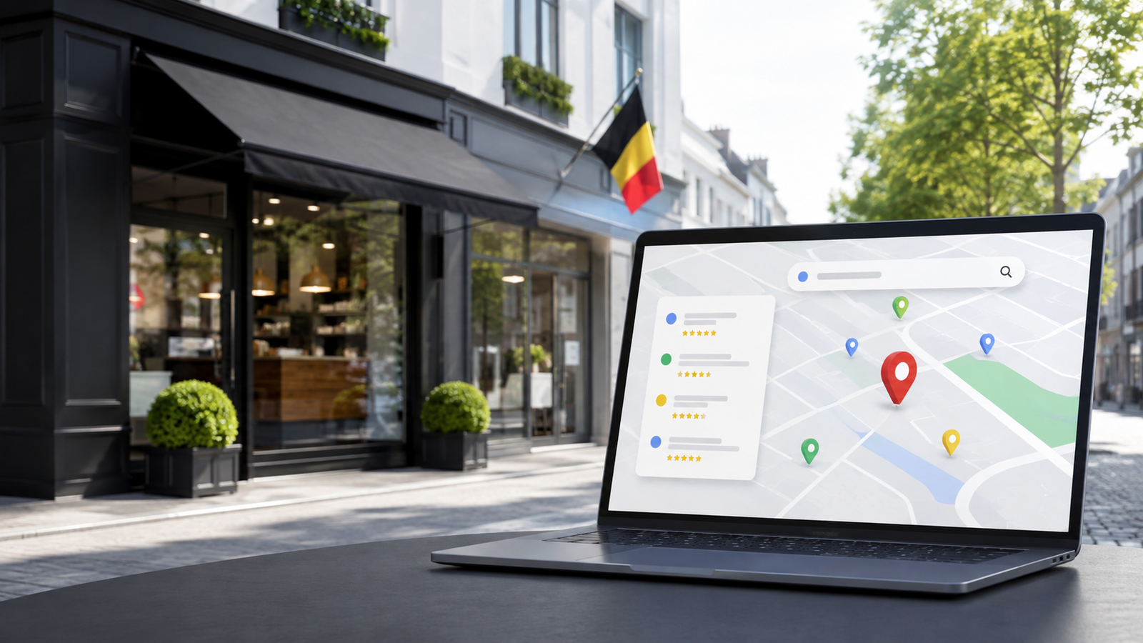 Référencement local d’un commerce belge sur une carte numérique